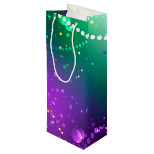 Mardi Gras Festive Purple Background Wine Gift Bag