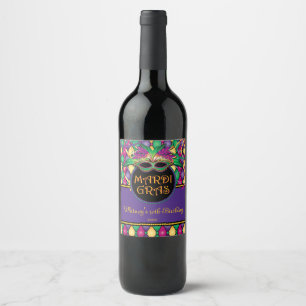 Mardi Gras! Festive Wine Label