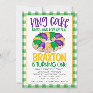 Mardi Gras First Birthday Invitation