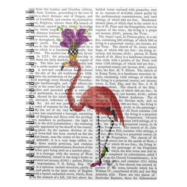 Mardi Gras Flamingo Full Notebook (Front)