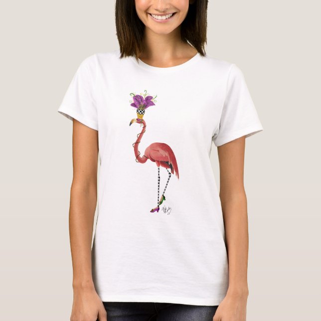 Mardi Gras Flamingo Full T-Shirt (Front)