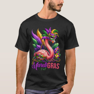 Mardi Gras Flamingo Hawaiian Tropical Party Men Wo T-Shirt