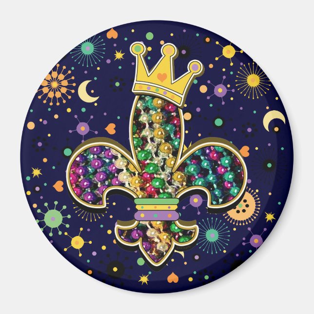 Mardi Gras Fleur Celebrate Magnet (Front)