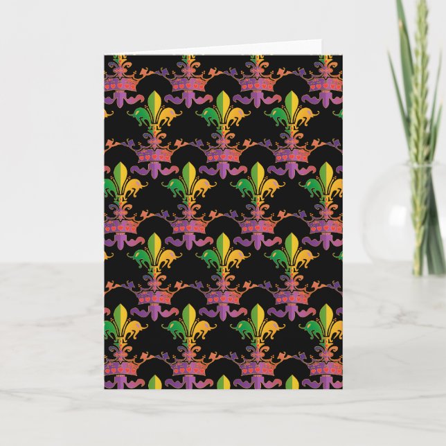 Mardi Gras Fleur de Crown Card (Front)