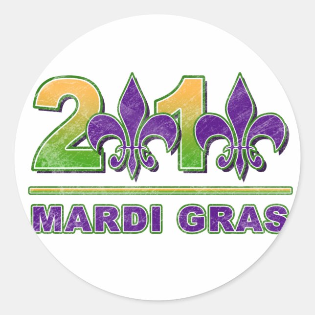 Mardi Gras Fleur-de-Lis 2010 Sticker (Front)