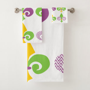 Mardi Gras Fleur de Lis Bath Towel Set
