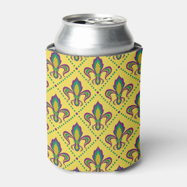 Mardi Gras Fleur De Lis Can Cooler (Can Front)