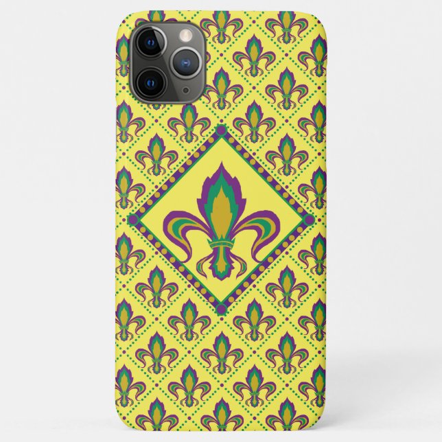 Mardi Gras Fleur De Lis Case-Mate iPhone Case (Back)