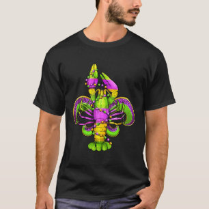 Mardi Gras Fleur De Lis Crawfish Leopard Costume T-Shirt