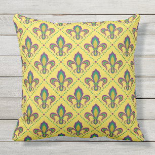Mardi Gras Fleur De Lis Cushion