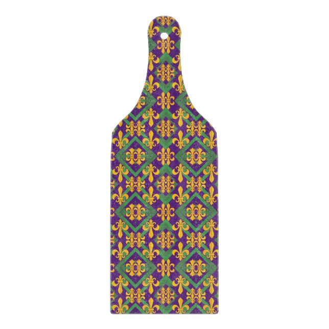 Mardi Gras Fleur de lis Cutting Board (Front)