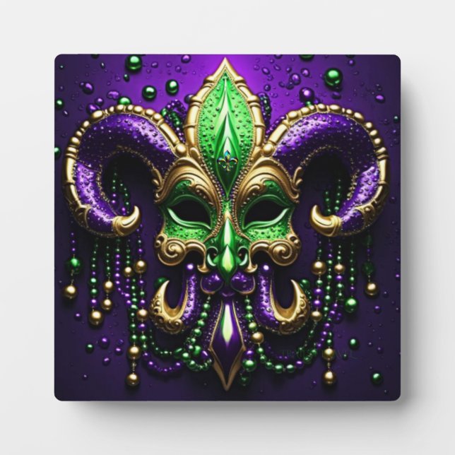 Mardi Gras Fleur De Lis Design 2024 Plaque (Front)