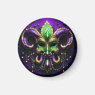 Mardi Gras Fleur De Lis Design Magnet