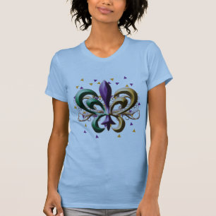 Mardi Gras Fleur de Lis Design T-Shirt
