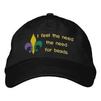 Mardi Gras ~ Fleur De Lis Embroidered Hat