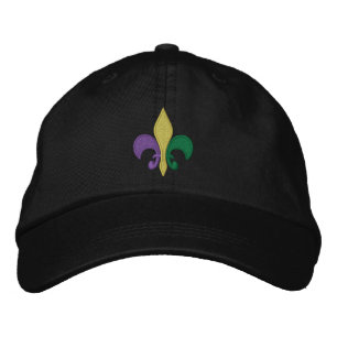 Mardi Gras ~ Fleur De Lis Embroidered Hat
