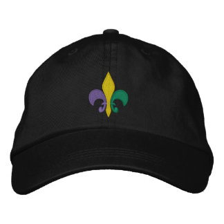 Mardi Gras ~ Fleur De Lis Embroidered Hat