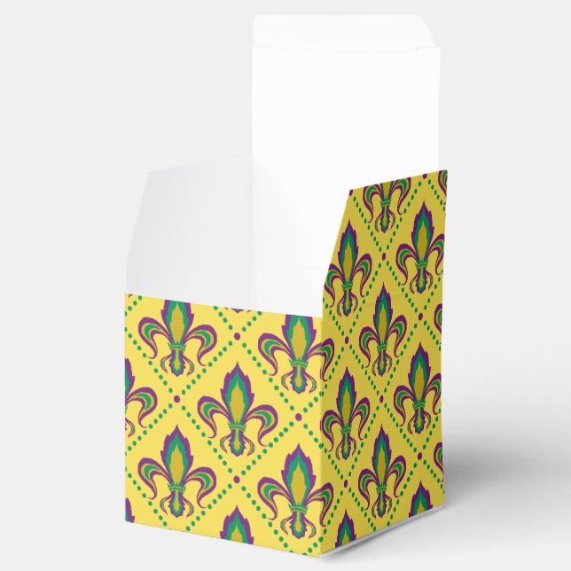 Mardi Gras Fleur De Lis Favour Box (Opened)