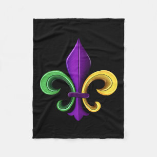 Mardi Gras Fleur De Lis Fleece Blanket