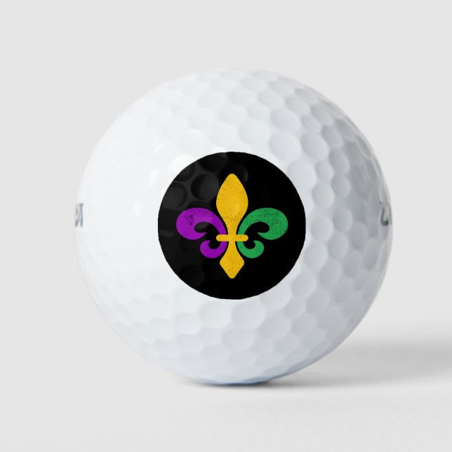 Mardi Gras Fleur De Lis Golf Balls (Front)