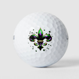Mardi Gras Fleur De Lis Golf Balls