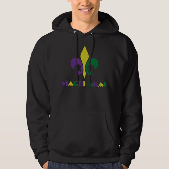 Mardi Gras ~ Fleur De Lis Hoodie (Front)