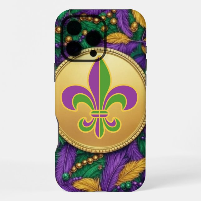 Mardi Gras Fleur de lis iPhone Case (Back)