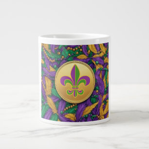 Mardi Gras Fleur de lis Large Coffee Mug