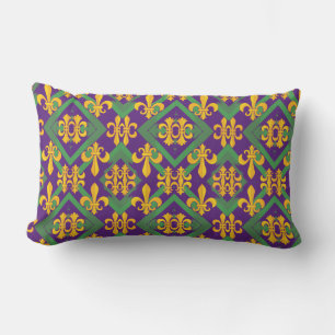 Mardi Gras Fleur de lis Lumbar Cushion