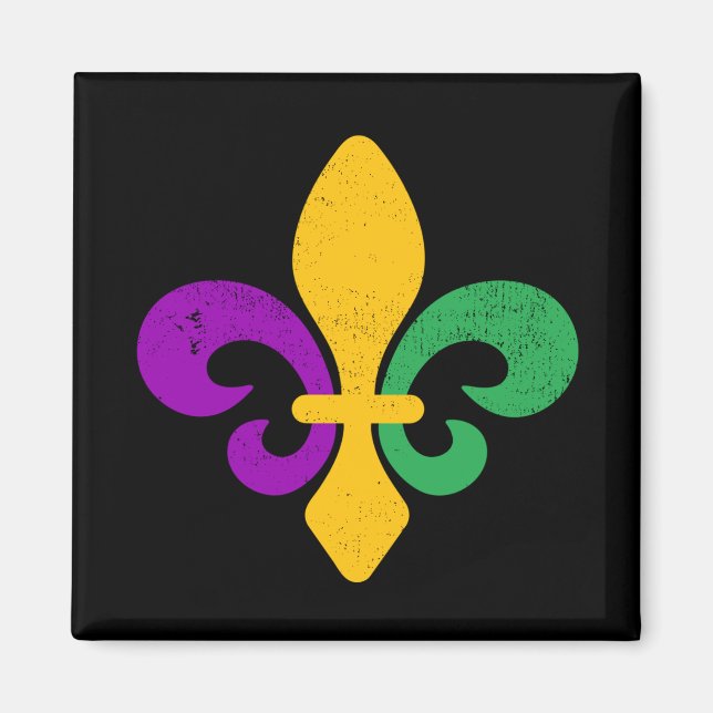 Mardi Gras Fleur De Lis Magnet (Front)