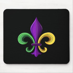 Mardi Gras Fleur De Lis Mouse Mat