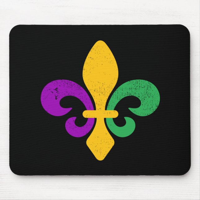 Mardi Gras Fleur De Lis Mouse Mat (Front)
