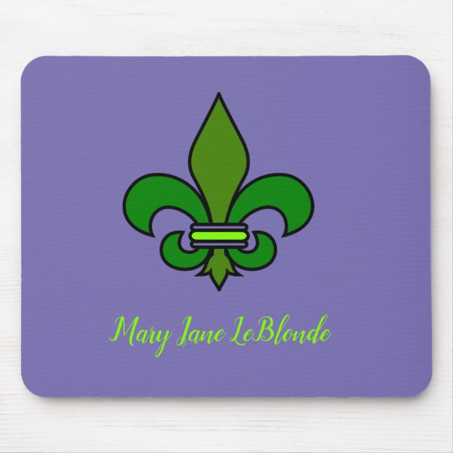 Mardi Gras Fleur de Lis Mouse Pad Purple (Front)