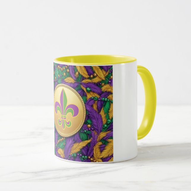 Mardi Gras Fleur de lis Mug (Front Right)