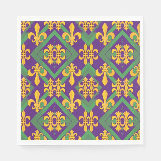 Mardi Gras Fleur de lis Napkin (Front)