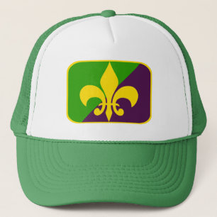 Mardi Gras Fleur De Lis NOLA Louisiana Party Trucker Hat