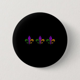 Mardi Gras Fleur De Lis Nola New Orleans And Louis 6 Cm Round Badge