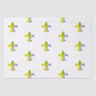 Mardi Gras Fleur de Lis on White Tissue Paper