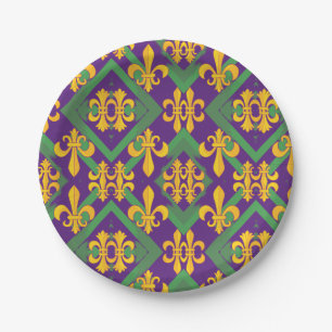 Mardi Gras Fleur de lis Paper Plate