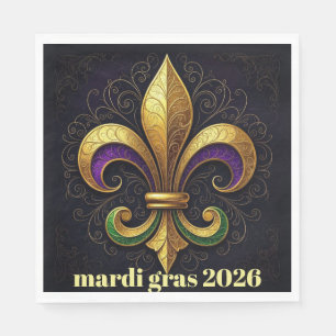 Mardi Gras Fleur de Lis Party Napkin