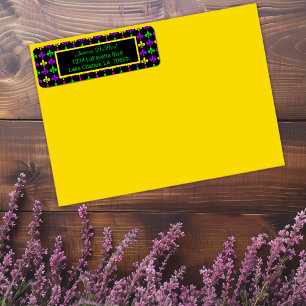 Mardi Gras Fleur de Lis Pattern Custom Address