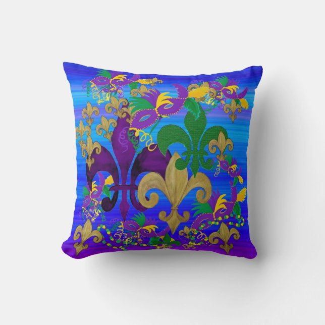 Mardi Gras Fleur de lis pillow (Front)