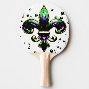 Mardi Gras Fleur de Lis Ping Pong Paddle