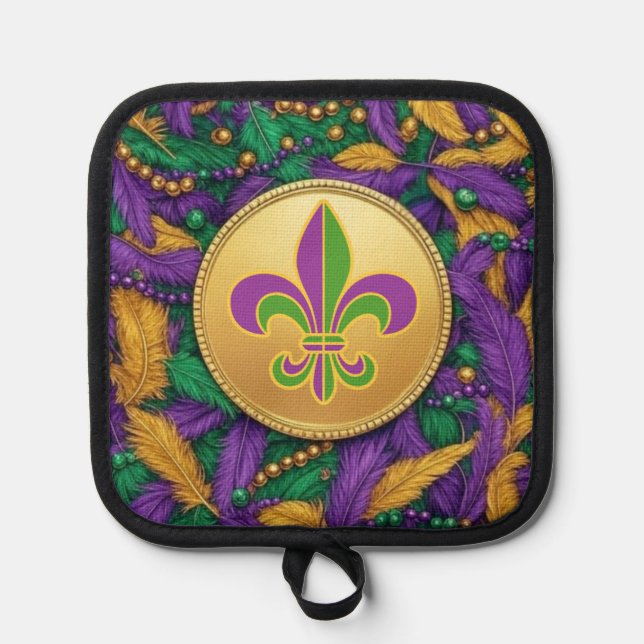 Mardi Gras Fleur de lis Pot Holder (Front)