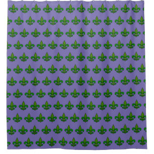 Mardi Gras Fleur de Lis Purple Shower Curtain