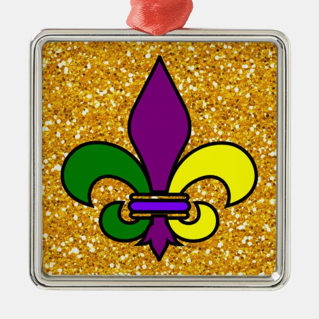 Mardi Gras - Fleur de Lis - SRF Metal Tree Decoration (Front)