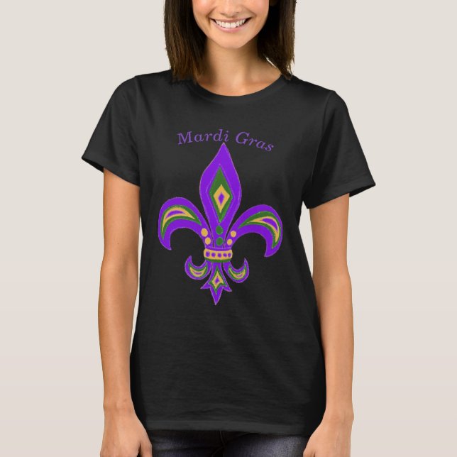 Mardi Gras Fleur de Lis T-Shirt (Front)