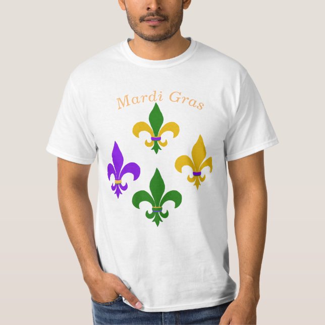 Mardi Gras Fleur de Lis  T-Shirt (Front)