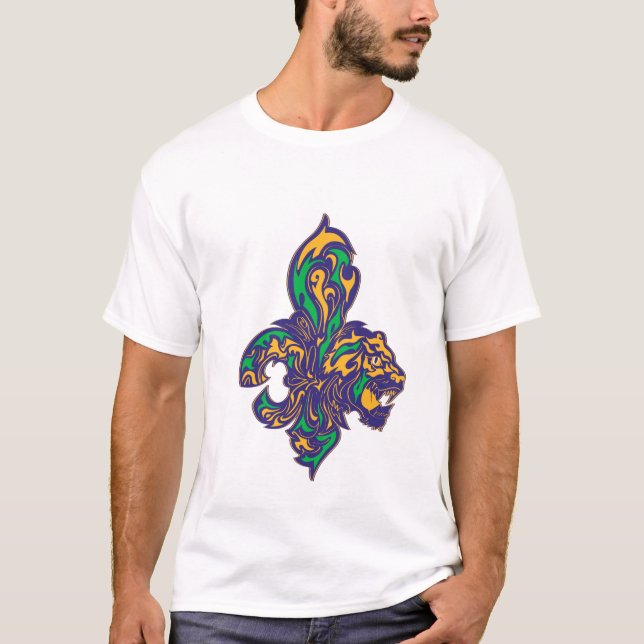 Mardi Gras Fleur De Lis T-Shirt (Front)