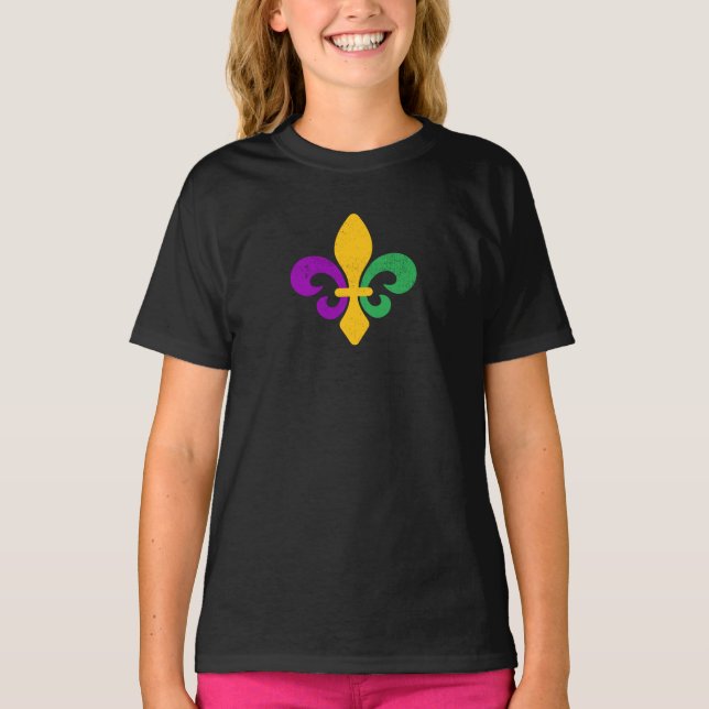 Mardi Gras Fleur De Lis T-Shirt (Front)